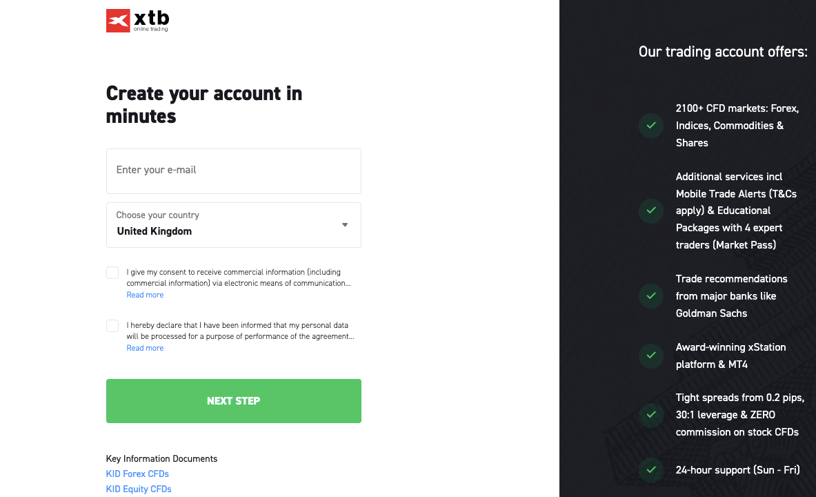 XTB UK Account Creation