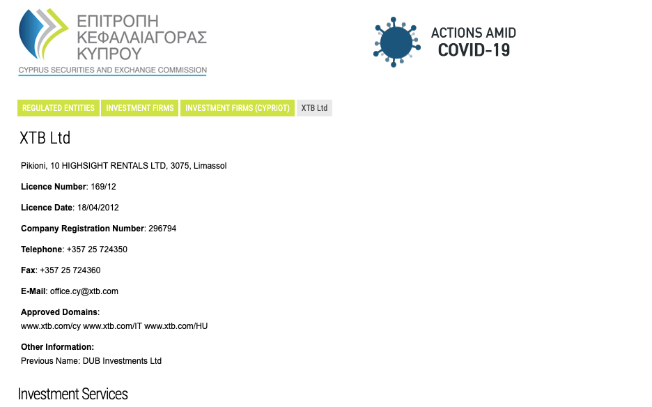 XTB CySEC Regulation in Eurpoe