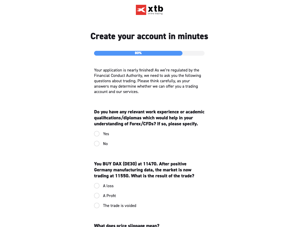 XTB UK Account Registration 