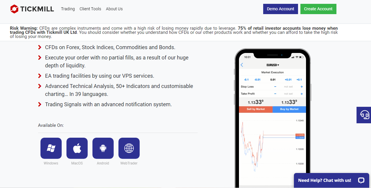 Mobile Platforms at Tickmill