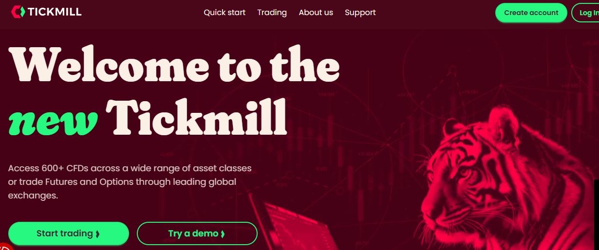 Tickmill Intro Page